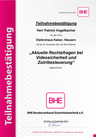 Rechtsfragen bei Videosicherheit und Zutrittskontrollen