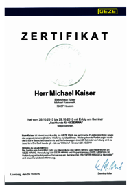 Sachkunde für GEZE RWA