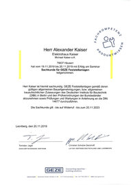 GEZE Feststellanlagen Alexander Kaiser