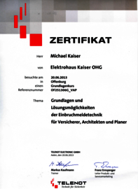 Einbruchmeldetechnik, Michael Kaiser