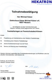 Herr Michael Kaiser, Feststellanlagen an Feuerschutzabschlüssen