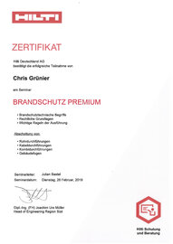Brandschutz Seminar, Chris Grünier